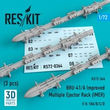 1/72 ResKit RS72-0364 BRU-41/A Improved Multiple Ejector Rack (IMER) (3 pcs) (F/