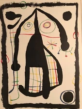 Joan MIRO "Personage: The Foreign Woman" Limited Ed. Stone Lithograph 17x14 Rare