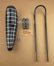 LOWIRDER SPARKLE BLACK SILVER STRIPE BANANA SEAT W/SISSY BAR & GRIP FOR 20" BIKE