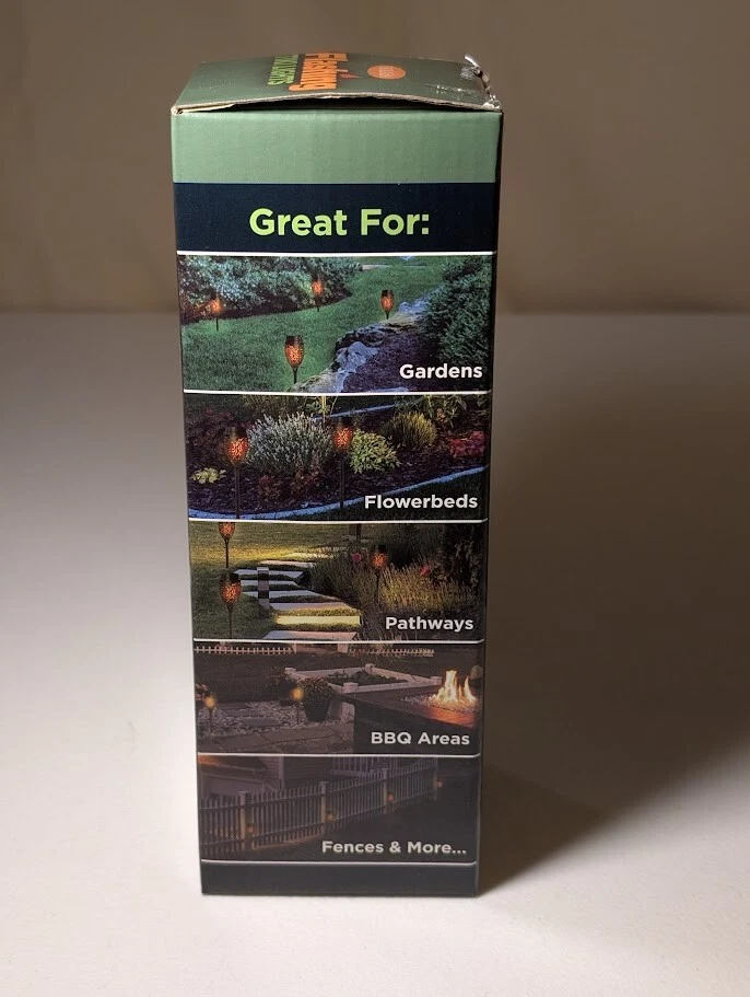 Solasa Flashing Tiki Lights Solar LED Outdoor Waterproof Distressed Box - Image 3 of 4