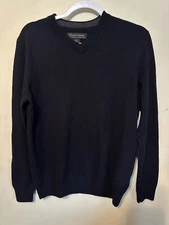 Christian Lacroix Mens Extra Fine Merino Wool Sweater Small Navy Blue Luxury