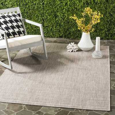 SAFAVIEH Outdoor CY8576-36311 Courtyard  Light Brown Rug