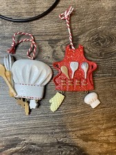 Set 2 Chef Cooking Christmas Ornaments BBQ