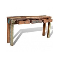 Reclaimed Wood Furniture Vintage Retro Table Industrial Large Solid Console Desk Reclaimed Wood Furniture Vintage Retro Table Industrial Large Solid Console Desk