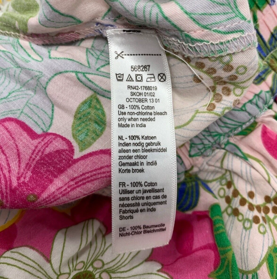 Monsoon Baby Girls 12-18 Months Pink Floral Shorts with Elastic Waist - Image 4 of 4