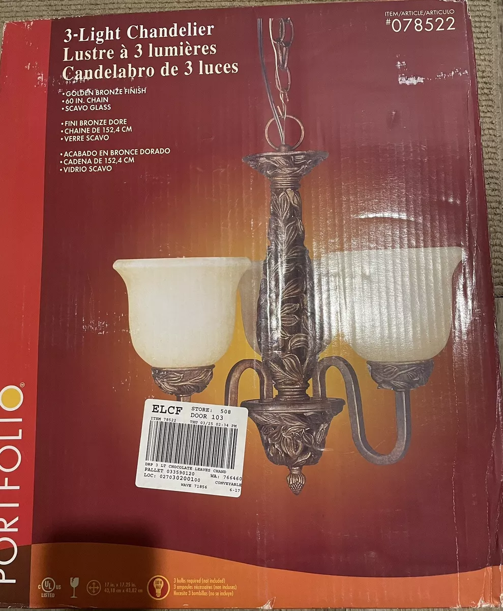Portfolio 3 light chandelier discount