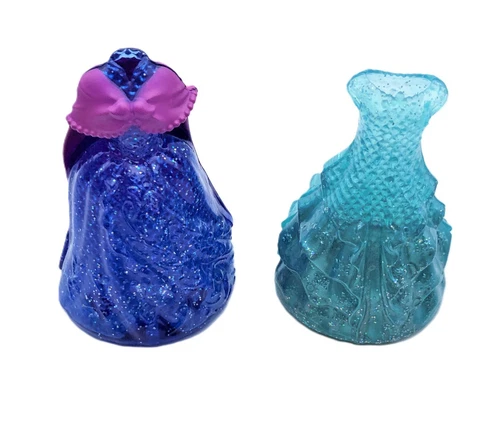 Disney Princess Elsa and Elsa Frozen Glitter Glider Dresses Only Polly Pocket