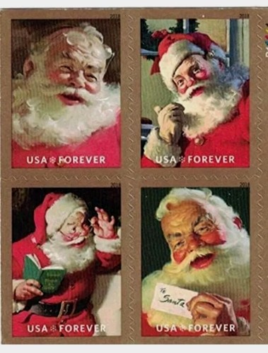 Sparkling Holidays Santa Booklet of 20 Forever Stamps - Picture 3 of 7