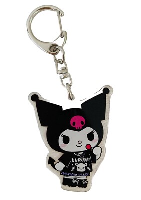 Sanrio Japan Kuromi 2  Gothic Anime Acrylic Keychain Kawaii Punk Scene Emo Alt