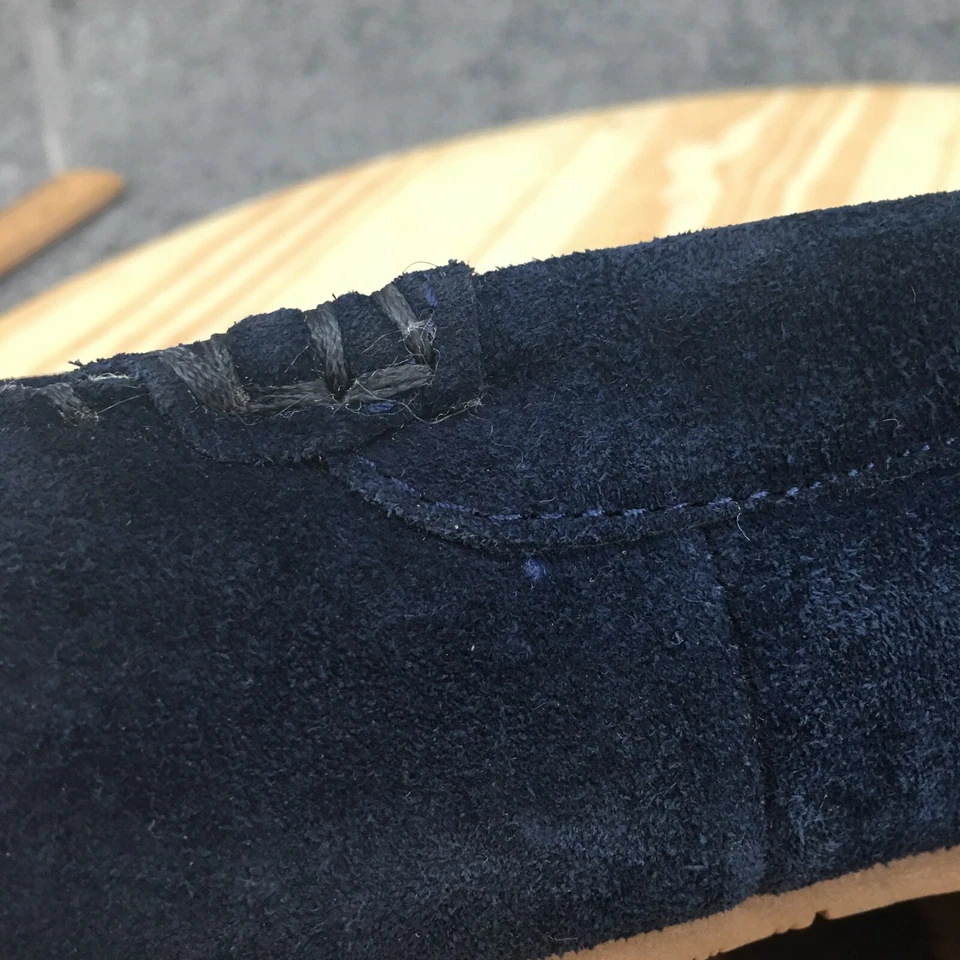 Chinelos Lands End Feminino 7 Mocassim Azul Conforto Casual Biqueira Redonda Flats - Imagem 3 de 4