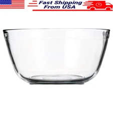 4 Quart Clear Glass Mixing Bowl Microwave Dishwasher Safe Durable Kitchen Tool