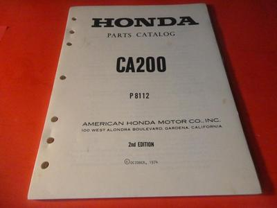 #ad NEW OEM FACTORY HONDA PARTS CATALOG MANUAL 1964 CA200 TOURING 90 67 PAGES $99.99