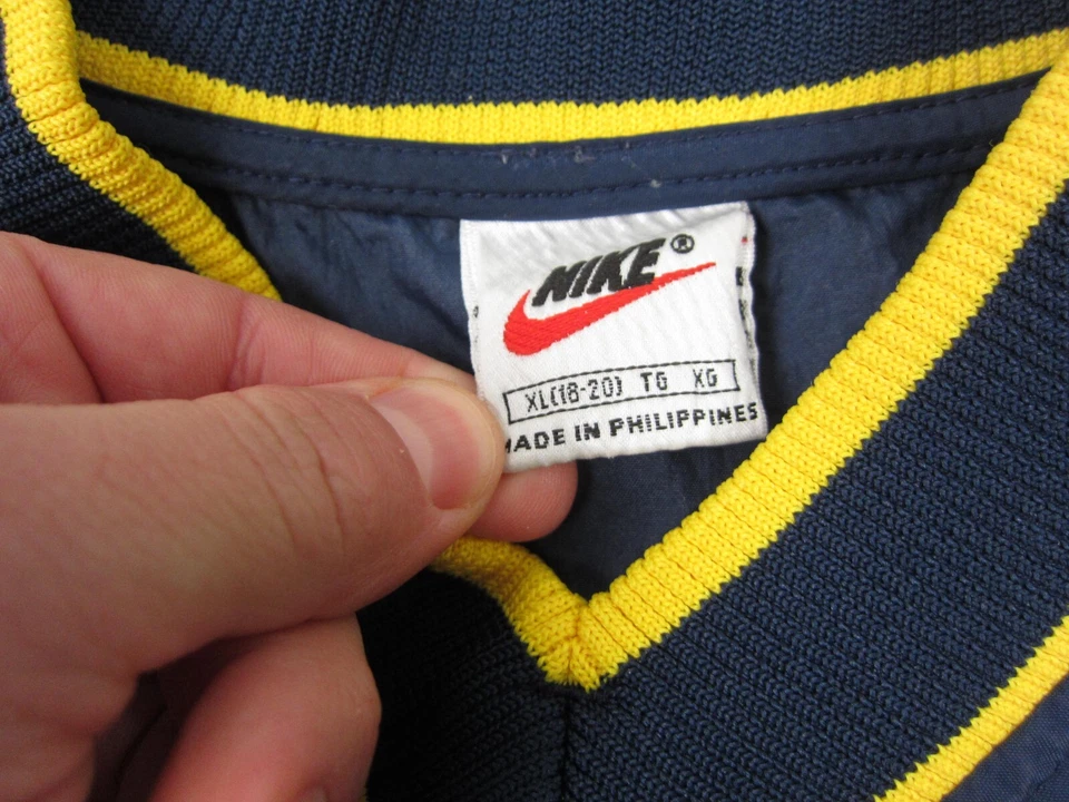 Chaqueta Nike Vintage Juvenil 18-20 Extra Grande XL Azul Blanco Swoosh Años 90 Y2K Amarillo Foto 4 de 4