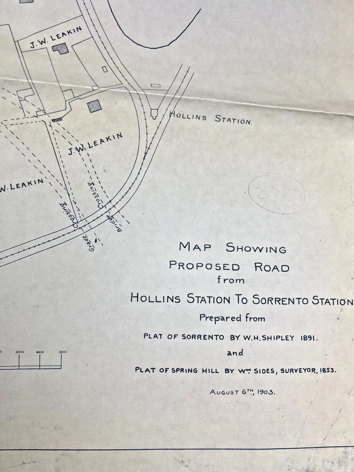 Antq 1903 Hollins Sorrento Station Map Baltimore Maryland Susquehanna Railroad - Image 2 of 4