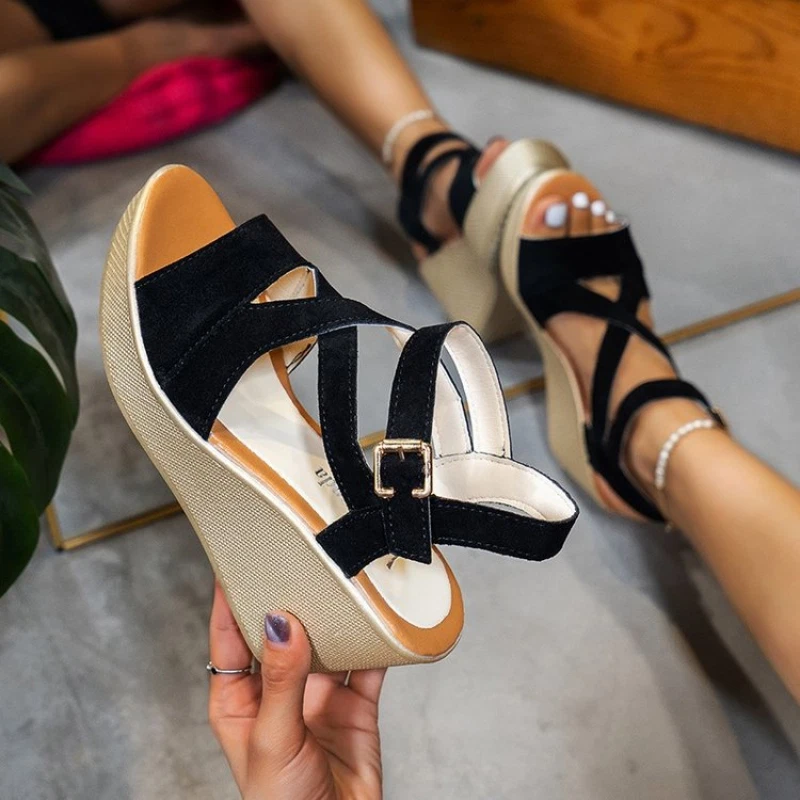 Womens tie up wedges sales