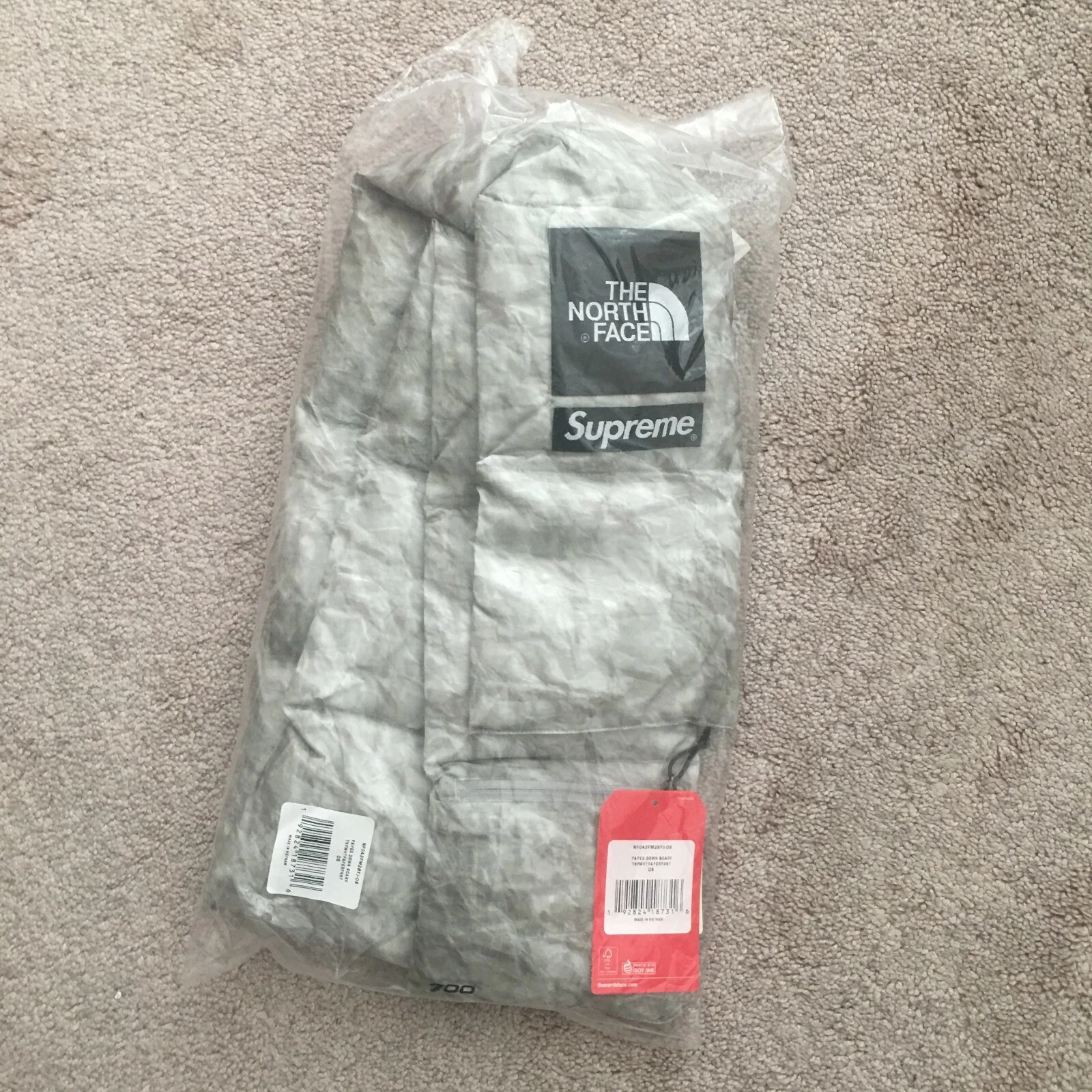 Impression papier SUPREME x THE NORTH FACE 700   foulard à remplir boîte emballable logo NEUF