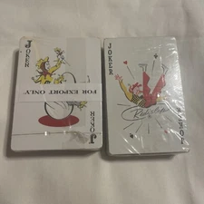 New 2 Sealed Vintage Red Eagle Redislip, Black Full Deck Playing Cards