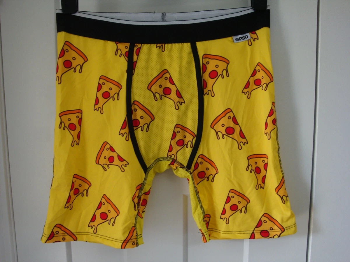 PSD Underwear Men's Boxer Briefs Pizza Drip Size: L Yellow 