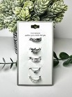 Metal Crystal Toe Rings $3.88 Nwt 5 Piece Set Silver Tone
