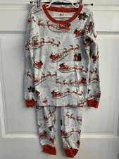 Kids Childrens Place Christmas Santa Sleigh Graphic 2 Pc Set Pajamas Size 12 EUC