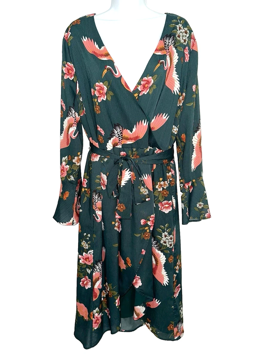 chinese dress ladies Long Sleeve Midi Wrap Dress – Urban Touch