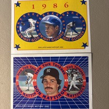 1986 Sportflics Don Mattingly & Dwight Gooden Disc Offer Promo Yankees & Mets