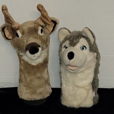 Animal Theme Golf Club Headcovers  Daphne's Headcovers Wolf/ Husky Or Deer