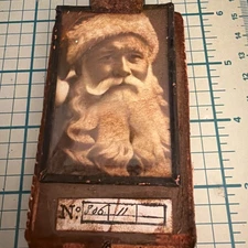 Primitive~Folk Art Christmas Santa Handmade Clipboard Ornament
