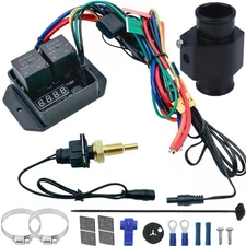 DIGITAL ADJUSTABLE ELECTRIC FAN CONTROLLER TEMP-ERATURE SWITCH 48MM HOSE FITTING