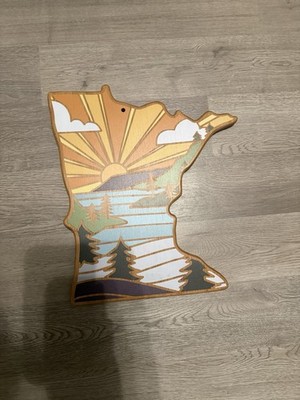 Minnesota State Shaped Cutting Board and Charcuterie Serving Platter with Art...