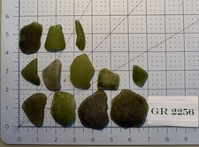 GR 2256 Genuine Surf-Tumbled Olive-Green Sea Glass - Bottle bases for crafts