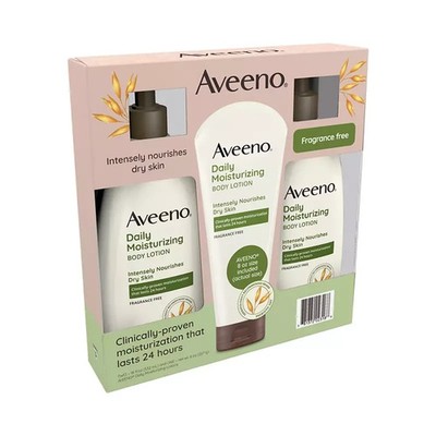Aveeno Daily Moisturizing Body Lotion For Dry Skin 18 fl oz + 8 oz Tube (2-Pack)