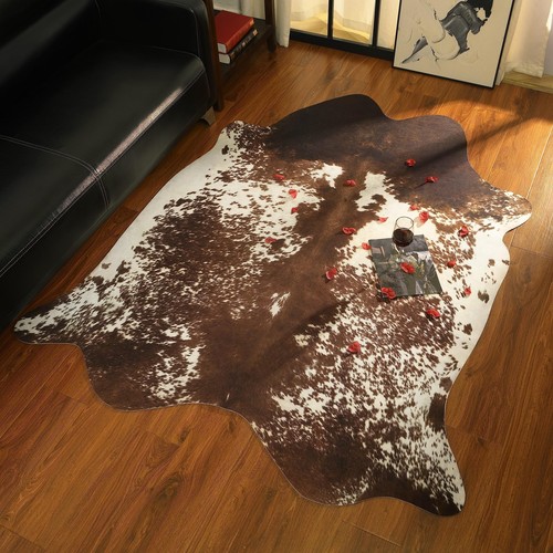 Premium Faux Cowhide Rug Large 6.3x7ft Western Rugs for Living Room Bedroom, ...