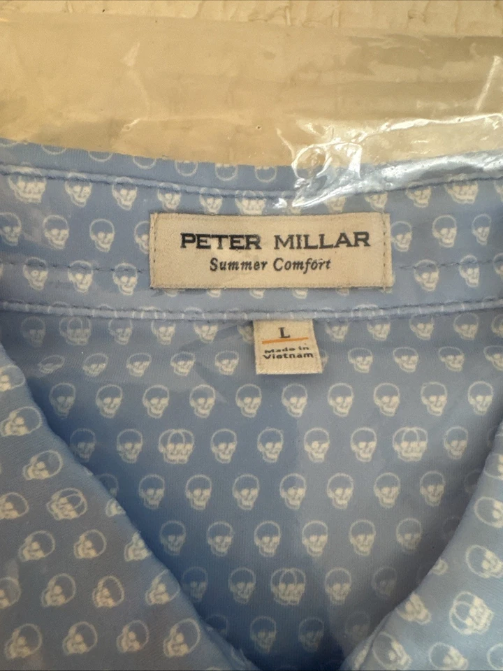Camisa de golfe masculina Peter Millar -Tamanho grande -Nova - Imagem 2 de 3