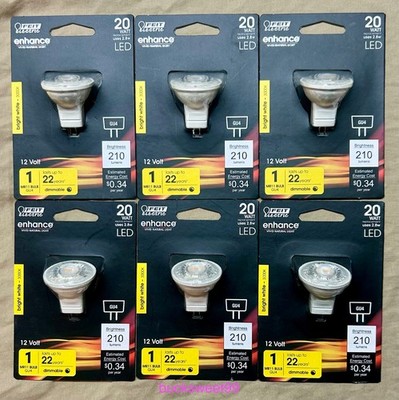 FEIT 20-Watt MR11 GU4 Bi-Pin Dimmable 12-V LED Light Bulb Bright White - 6-PACK