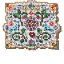 Folk Art Beaded Cross Stitch Ornament Kit Mill Hill 2025 MH182513 Spring Bouquet
