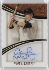 2015 Panini Immaculate Shadowbox Signatures 17/49 Gary Brown #9 Auto 0b0