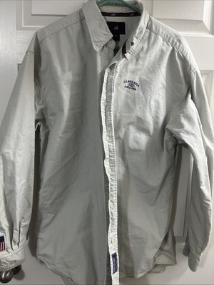 US Polo ASSN Button Down Khaki Shirt Classic Oxford Long Sleeve 2XL STY