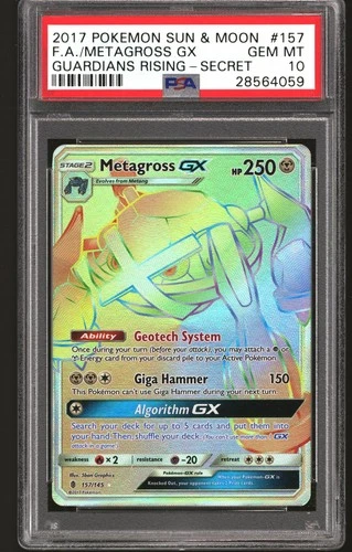 Pokemon Guardians Rising Metagross GX 157/145 PSA 10 GEM MINT