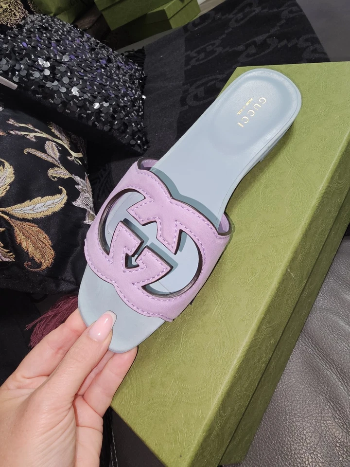 Auténticas sandalias Gucci para mujer Pald lavanda entrelazadas talla G talla EU 36 Foto 4 de 4