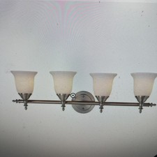 Hampton Bay 29.8 in. 4-Light Brushed Nickel Vanity Light w/ Frosted Glass Shades