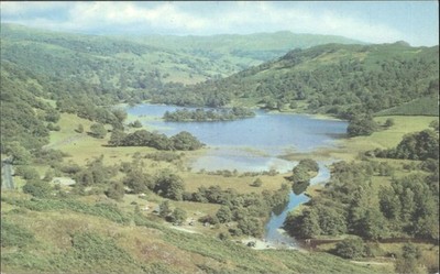Rydal Wasser aus Wishing Gate Lake District England Vintage Postkarte