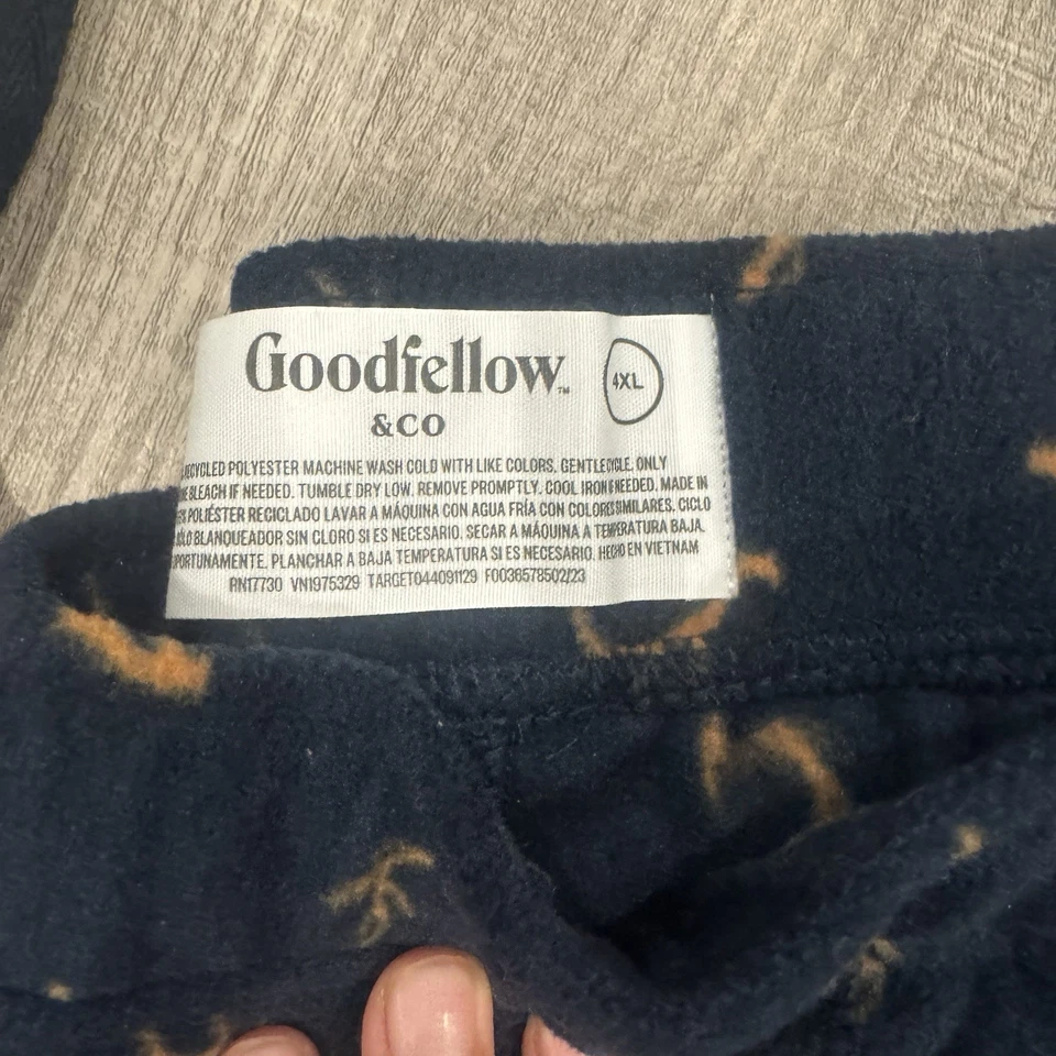 Goodfellow & Co Men’s Fleece Pajama Lounge Pants Blue Antler Design Men’s 4XL - Image 4 of 4