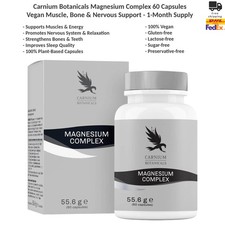 Carnium Botanicals Magnesium Complex 60 Capsules Muscle, Bone  Nervous Support