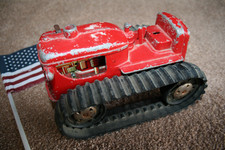 Antique Wind -Up Metal Toy Tractor