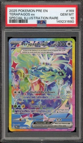 Pokemon Terapagos ex Prismatic Evolutions Special Illustration Rare #169 PSA 10