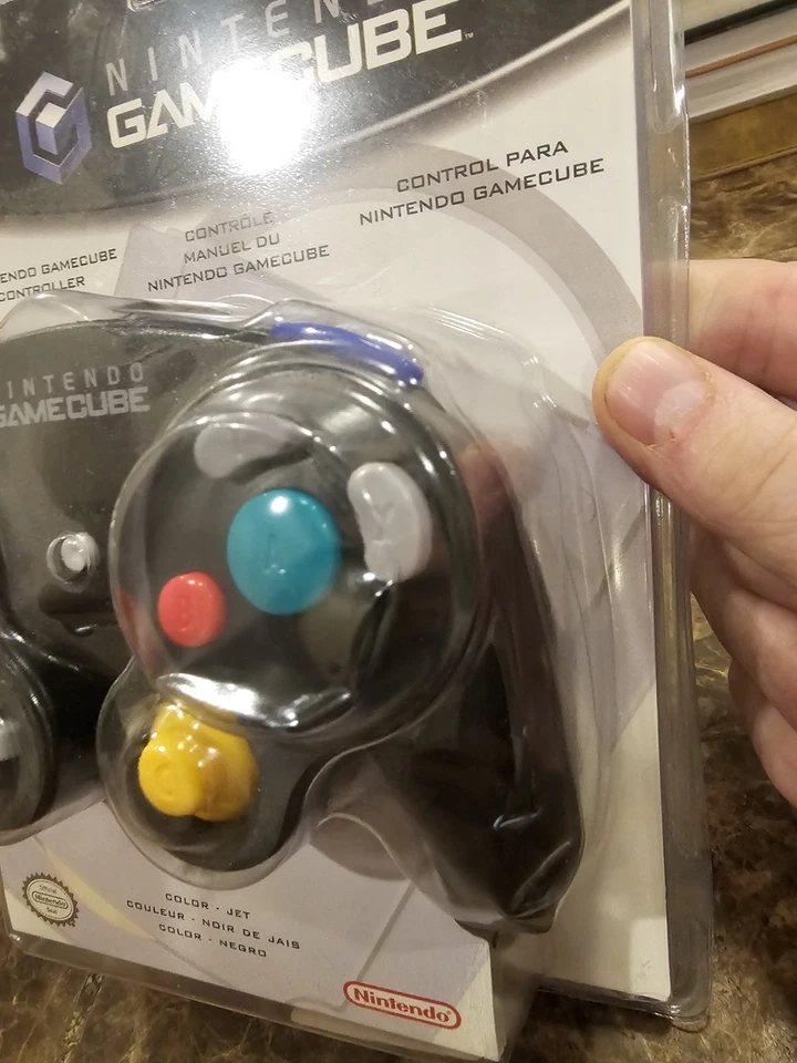 Nintendo Gamecube Controller Jet Black OEM Official Wired Factory Sealed - Image 2 of 4