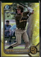 2022 Bowman Chrome #BCP-169 Robert Hassell Prospects Yellow Refractor /75