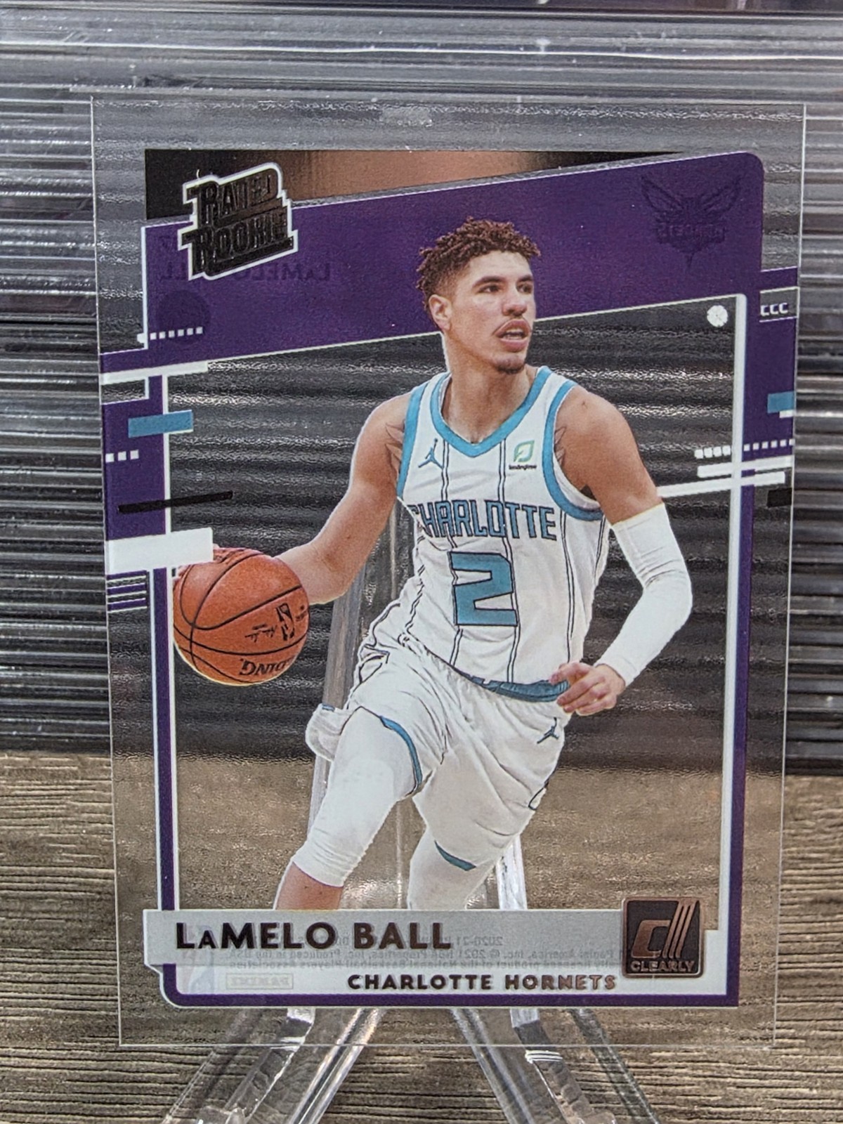 LAMELO BALL 2020-21 CLEARLY DONRUSS RATED ROOKIE HORNETS #87 RC