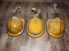 3 Vintage Cairns Bros Firefighter Helmets Made Into Hanging Light Fixtures 3 Vintage Cairns Bros Firefighter Helmets Made Into Hanging Light Fixtures
